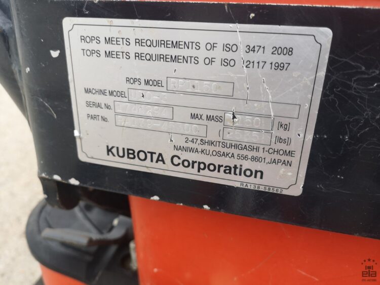 2017 Kubota U10-3 Mini Excavator 4400 Euro - Image 4